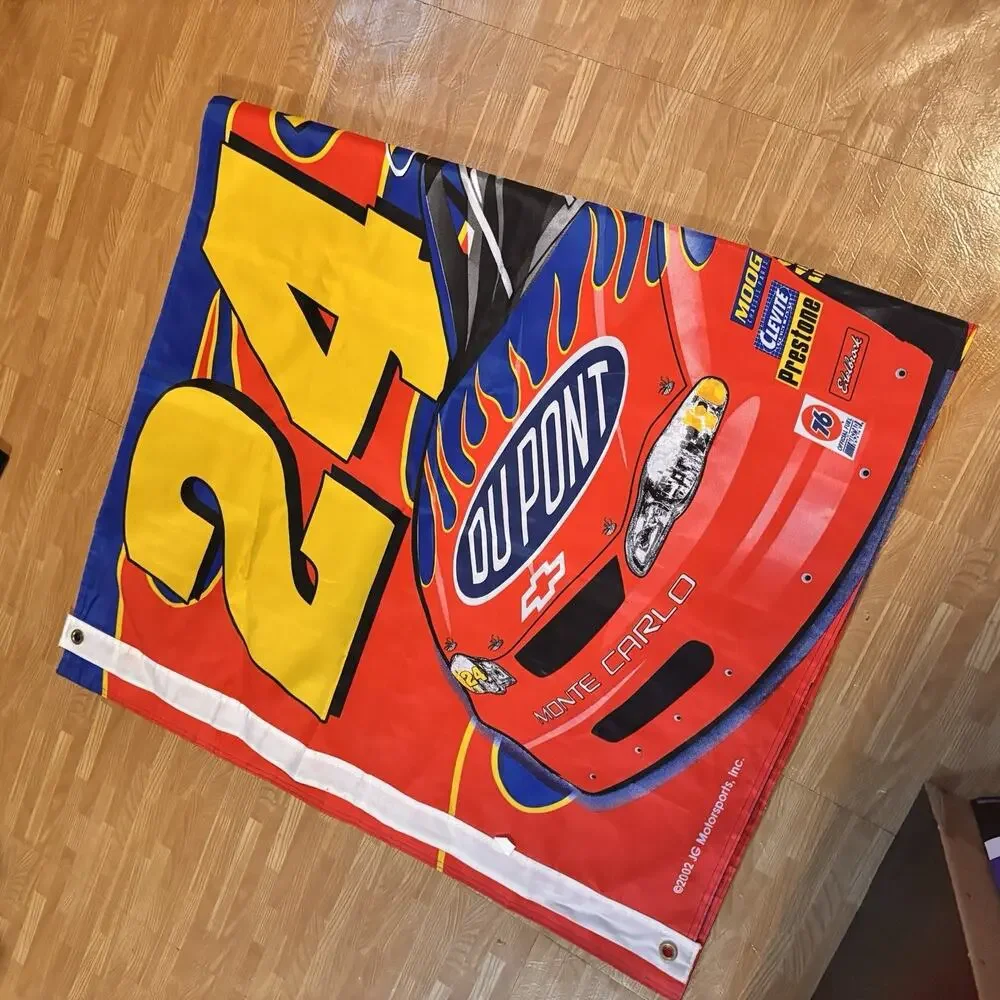 Vintage 2002 Jeff Gordon #24 DuPont NASCAR Racing Flag Banner 60x35 Hendrick
